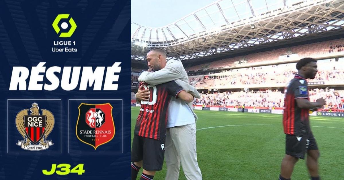 Résultat Nice Rennes (21) la 34e journée de Ligue 1 McDonald's 2022/