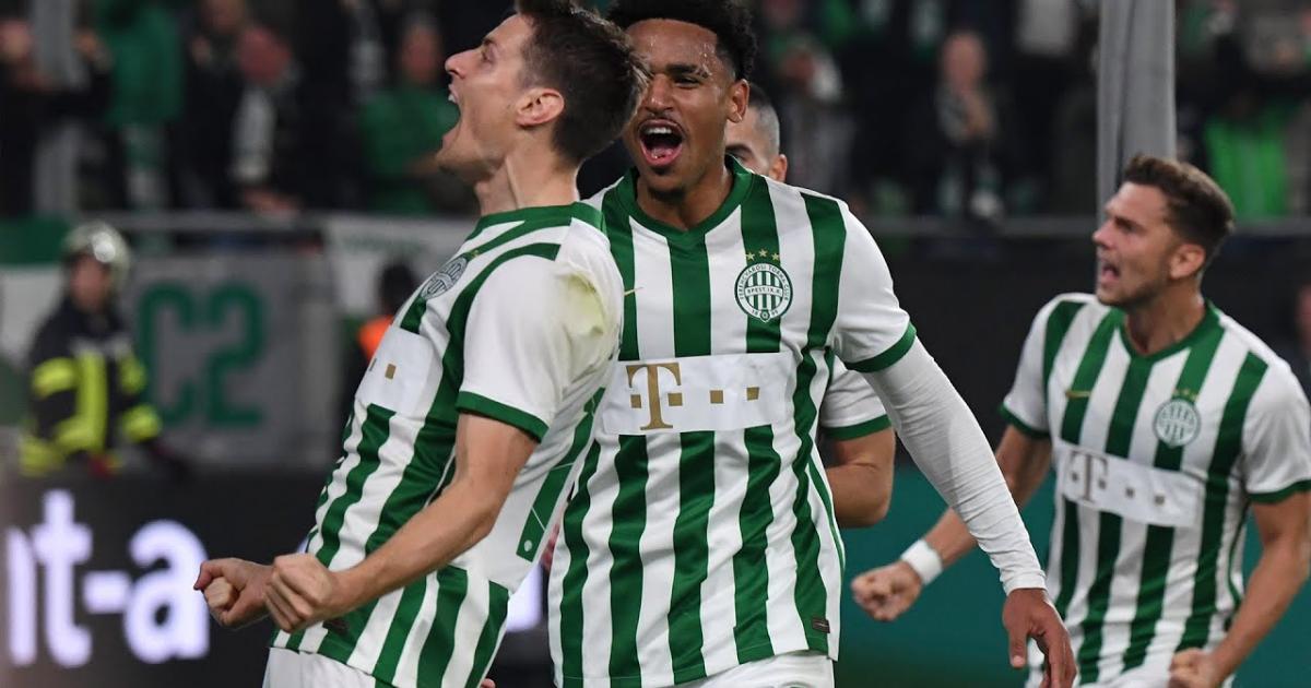 Krisztian Lisztes of Ferencvarosi TC celebrates after scoring a