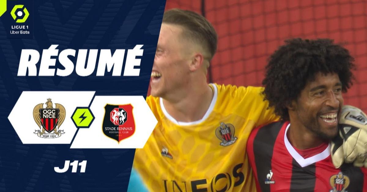 Résultat Nice Rennes (20) la 11e journée de Ligue 1 McDonald's 2023/