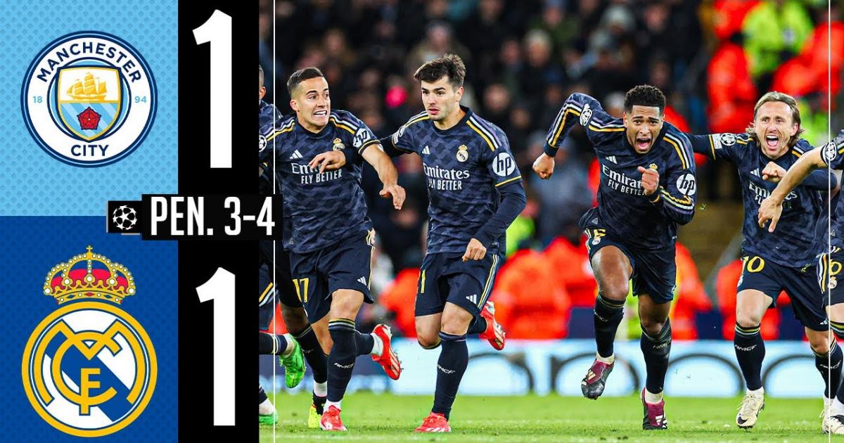 Ergebnis ManCity Real Madrid (11) Viertelfinale UEFA Champions