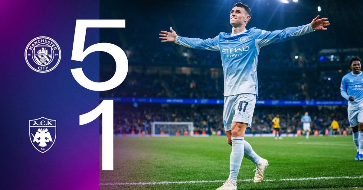ملخص Manchester City - AEK