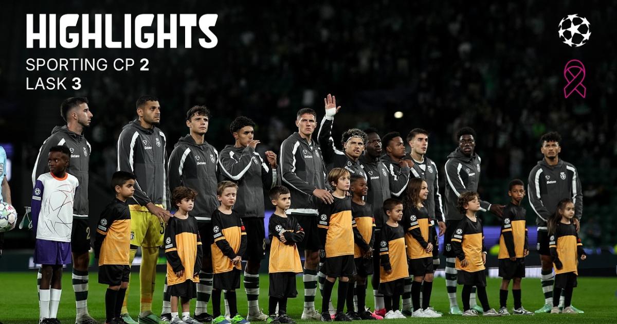 ملخص المباراة Sporting × لاسك لينتس